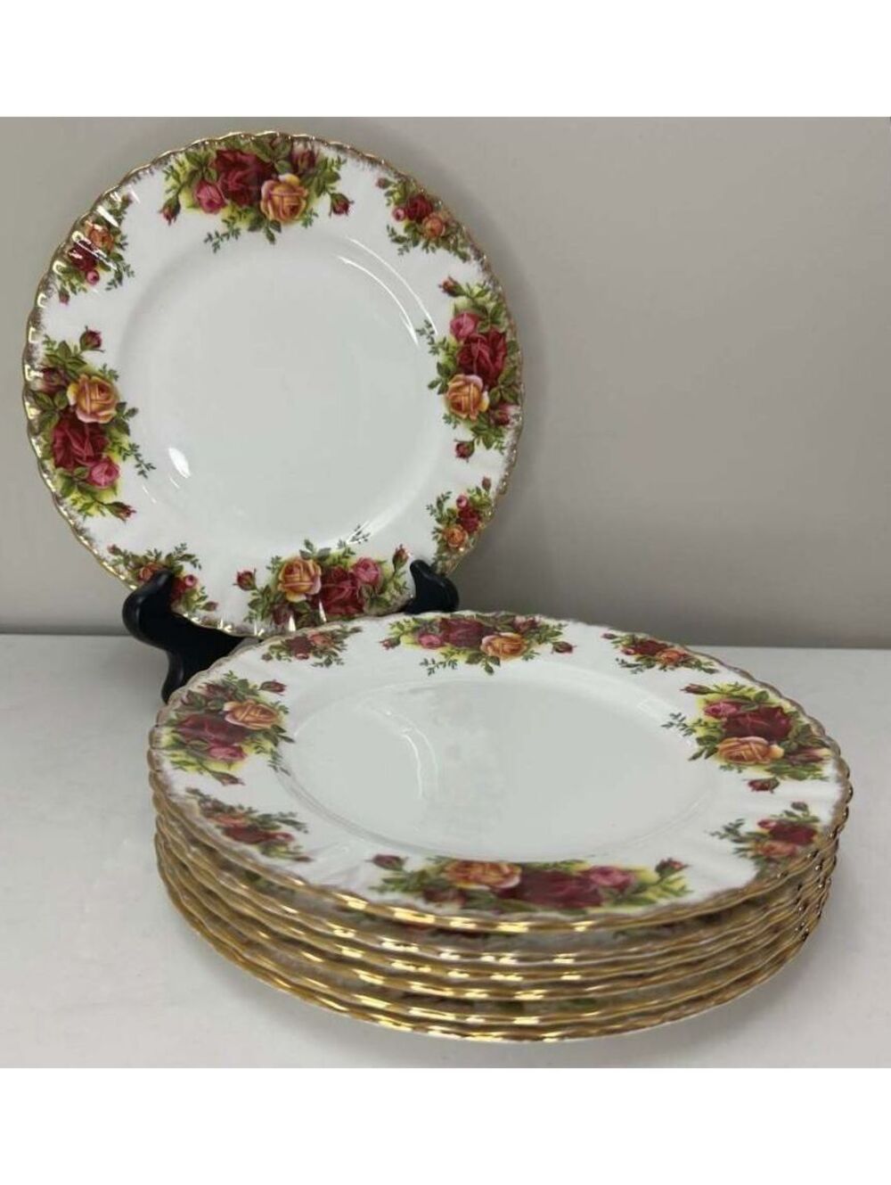 Royal Albert Old Country Roses Set of 7 Salad/Luncheon 8" Plates